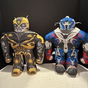 Bumblebee & Optimus Prime Funrise Plush Wrestling Buddy Transformers 17" Talk!